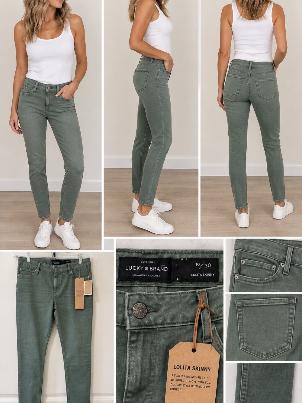 Lucky Brand Skinny Jeans in Olive Green